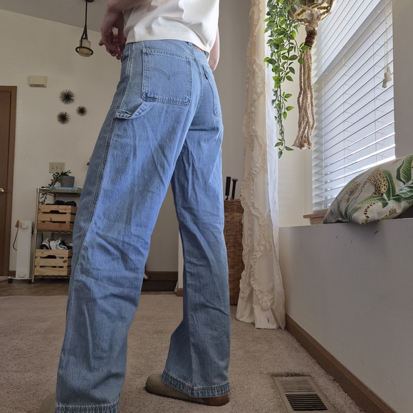 Levi’s Cinch Baggy Carpenter Jeans • Light Wash Wide Leg • Women’s 26 x 33 - Picture 1 of 9
